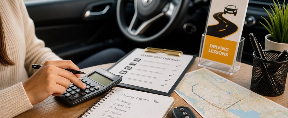Driving school cost planning with calculator and lesson checklist in Ontario